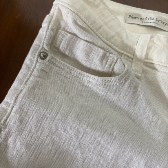 - Anthropology pilcro Cream Denim Shorts Sz 26 - Picture 4 of 11